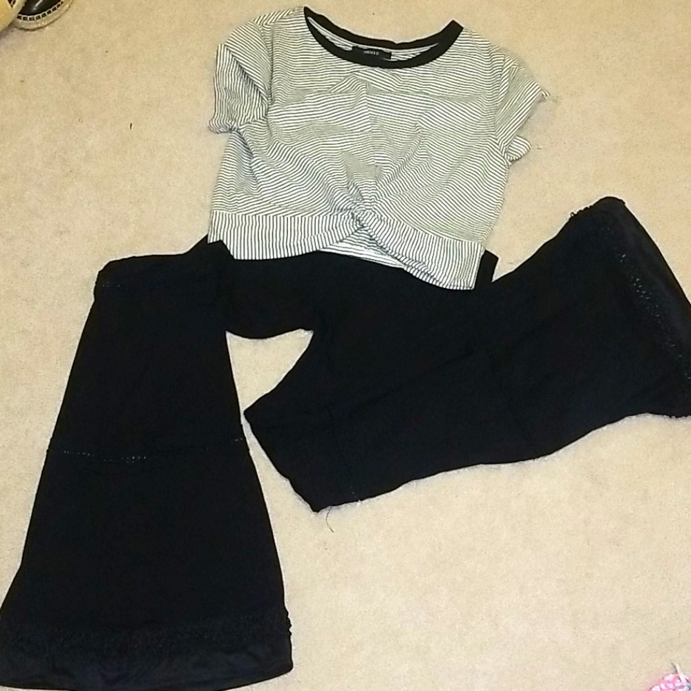 Dillards boho flare pants set